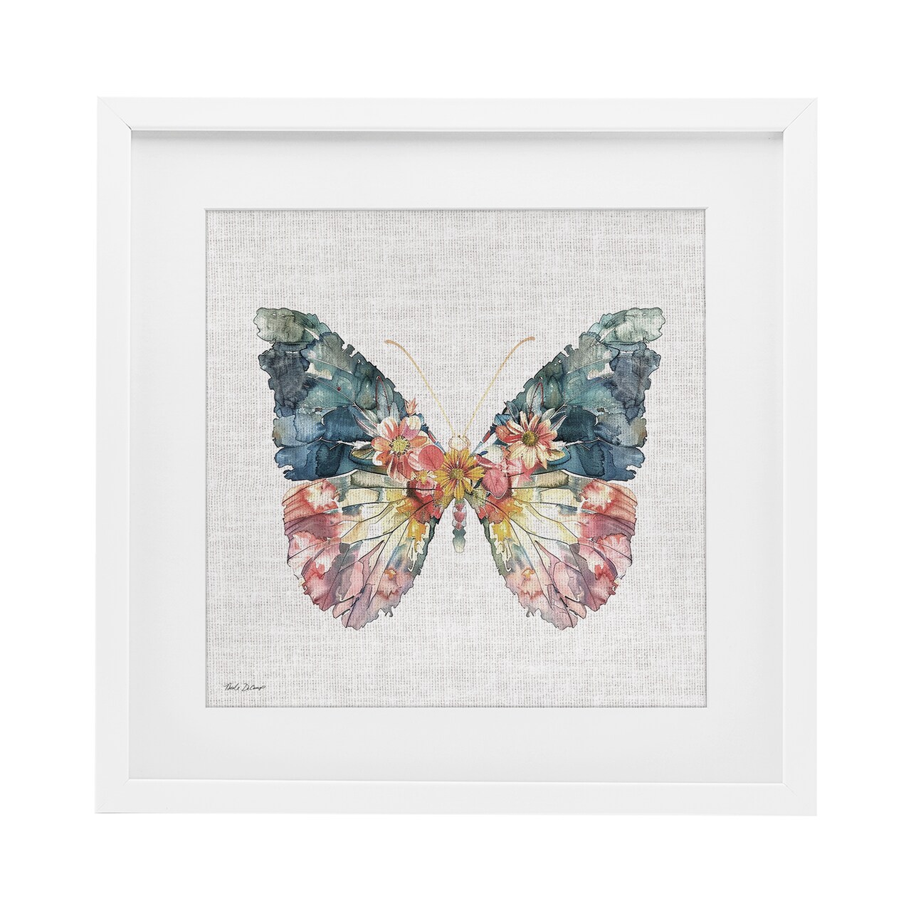 Stupell Industries Floral Flight Butterfly Wings Framed Print Under Glass, design by Nicole DeCamp